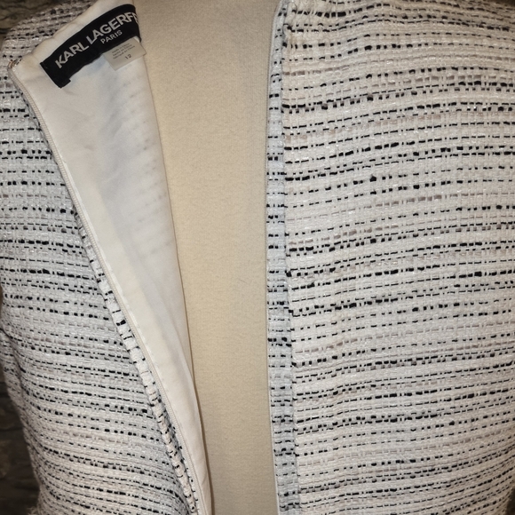 Karl Lagerfeld Cream and Black Midi Dress - Picture 2 of 11